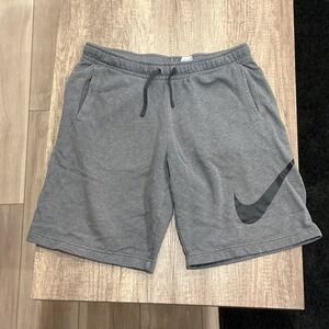 Nike Men's Athletic Shorts in Gray with Black Swoosh